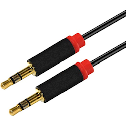 Astrotek 1m Stereo 3.5mm Flat Cable Male to Male Black