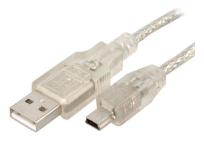8Ware Mini USB 2.0 Certified Cable A-B 5 Pin Mini 1m