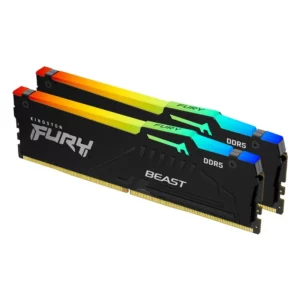 Kingston FURY Beast RGB 32GB (2x 16GB) DDR5 6000MHz AMD Desktop Memory – Black