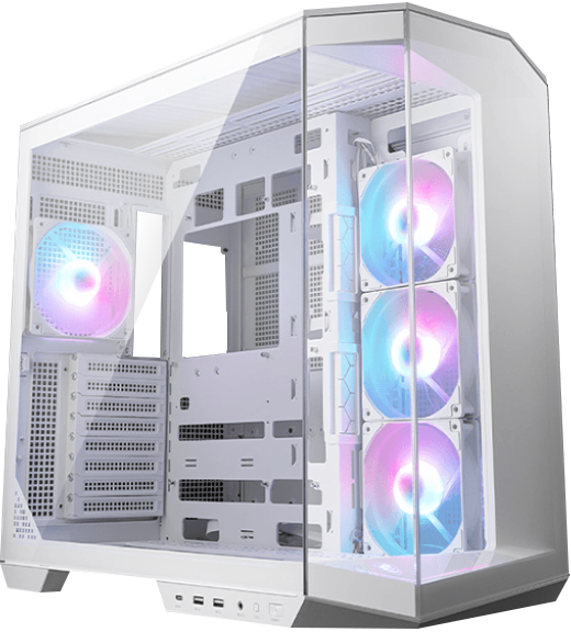 MSI MAG PANO 100R PZ WHITE Mid Tower ATX Case, 4mm T/G Panels, NO PSU