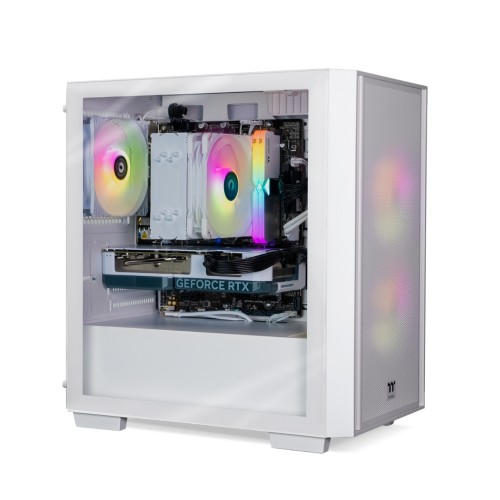 Thermaltake Gaming System Genesis V4 PRO SNOW – Intel 12400F / RTX 3050 / B760 WIFI / 16GB RGB RAM / H16 White