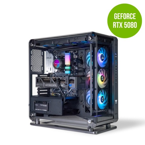 Thermaltake Gaming System Core Xtreme V2 – AMD 9800X 3D/ RTX 5080/ X870 WIFI / 64GB RGB D5/ Customizable LCD RGB AIO/ Core P6 Black