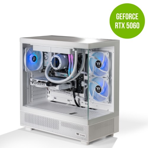Thermaltake Gaming System Horizon V2 Snow – AMD 7500F / RTX 5060/ B650 WIFI/ 32GB RAM/ View 270 ARGB SNOW