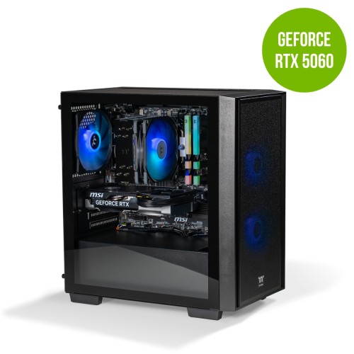 Thermaltake Gaming System Genesis Ultimate V5 – AMD 5600 / RTX 5060/ B550M WIFI/ 16GB RAM/ H16 Black