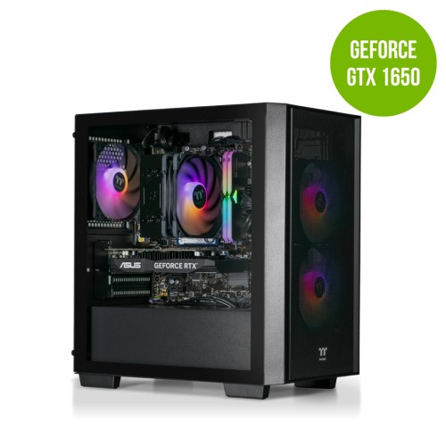 Thermaltake Gaming System Genesis V4 – AMD 5500 / GTX 1650 / B550 WIFI / 16GB RGB RAM / H16 Black