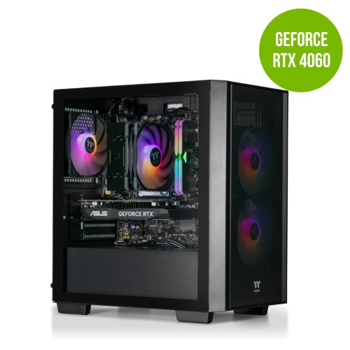 Thermaltake Gaming System Genesis Ultimate V4 – AMD 5600 / RTX 4060 / B550 WIFI / 16GB RGB RAM / H16 Black