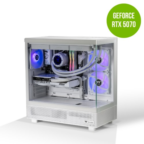 Thermaltake Gaming System Horizon PRO V2 Snow – AMD 7600/ RTX 5070/ B650 WIFI/ 32GB RAM/ View 270 ARGB SNOW